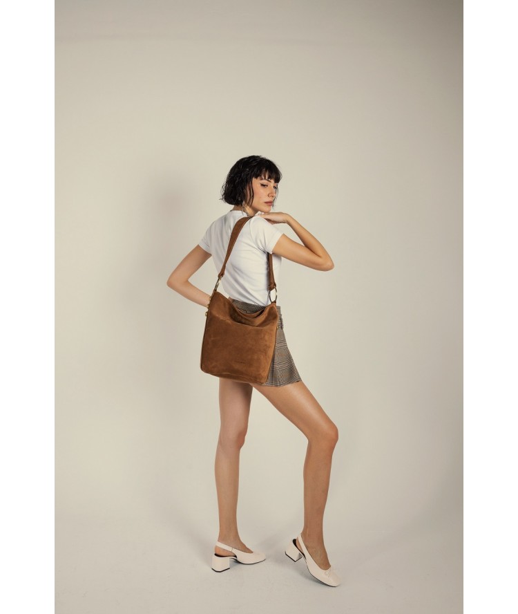 Clic Jewels Sandra BucketBag Camel Suede Leather